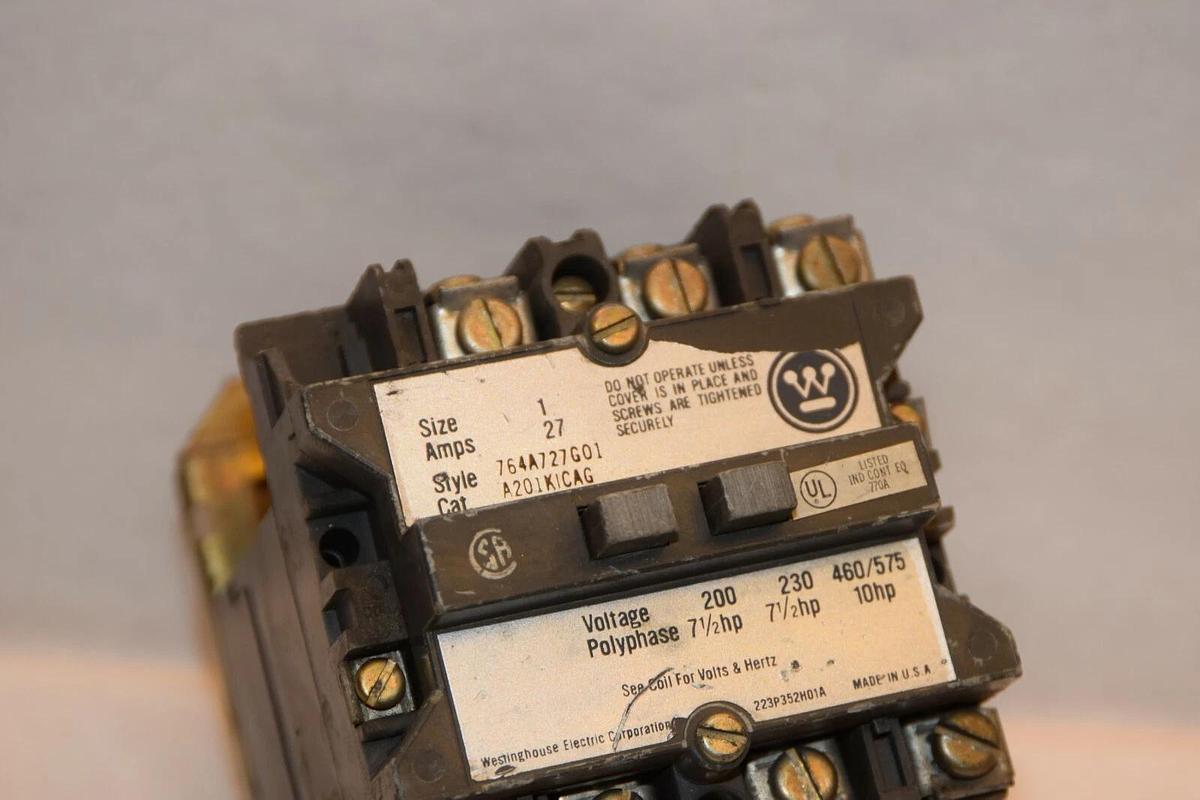Used WESTINGHOUSE A201K1CAG 27A Size 1 200V 110/120V 50/60Hz Coil Contactor