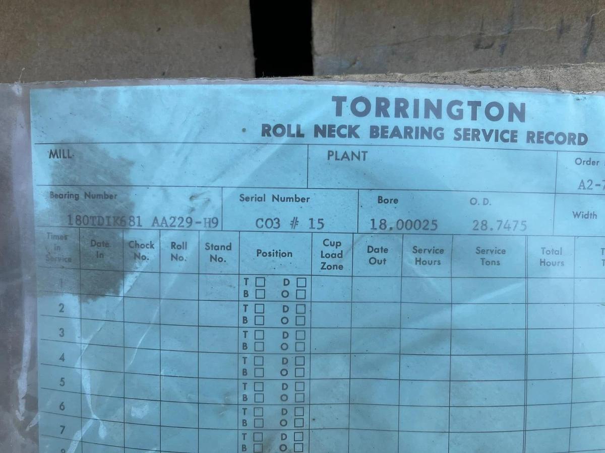 Torrington Bearing 180TDIK681AA229-H9 180TDIK681 AA229-H9 28.75" OD 18" Bore NEW
