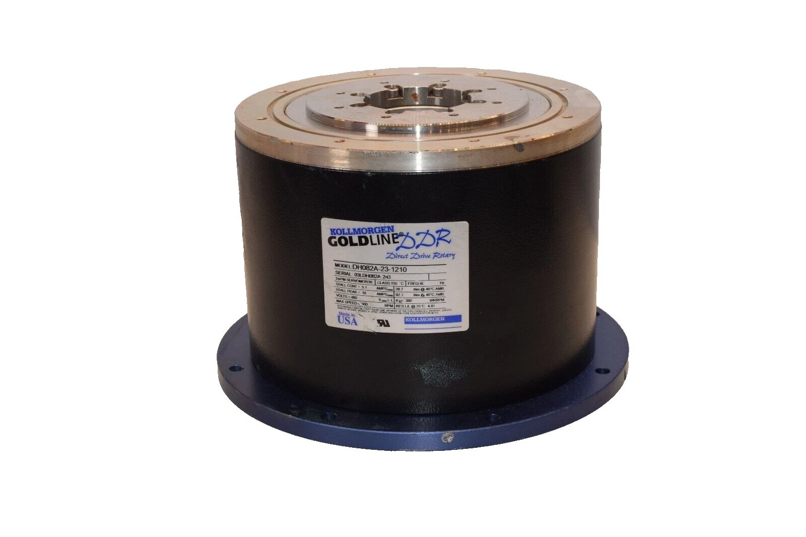 Used KOLLMORGREN DH082A-23-1210 300rpm Goldline DDR Direct Drive Rotary Servo Motor