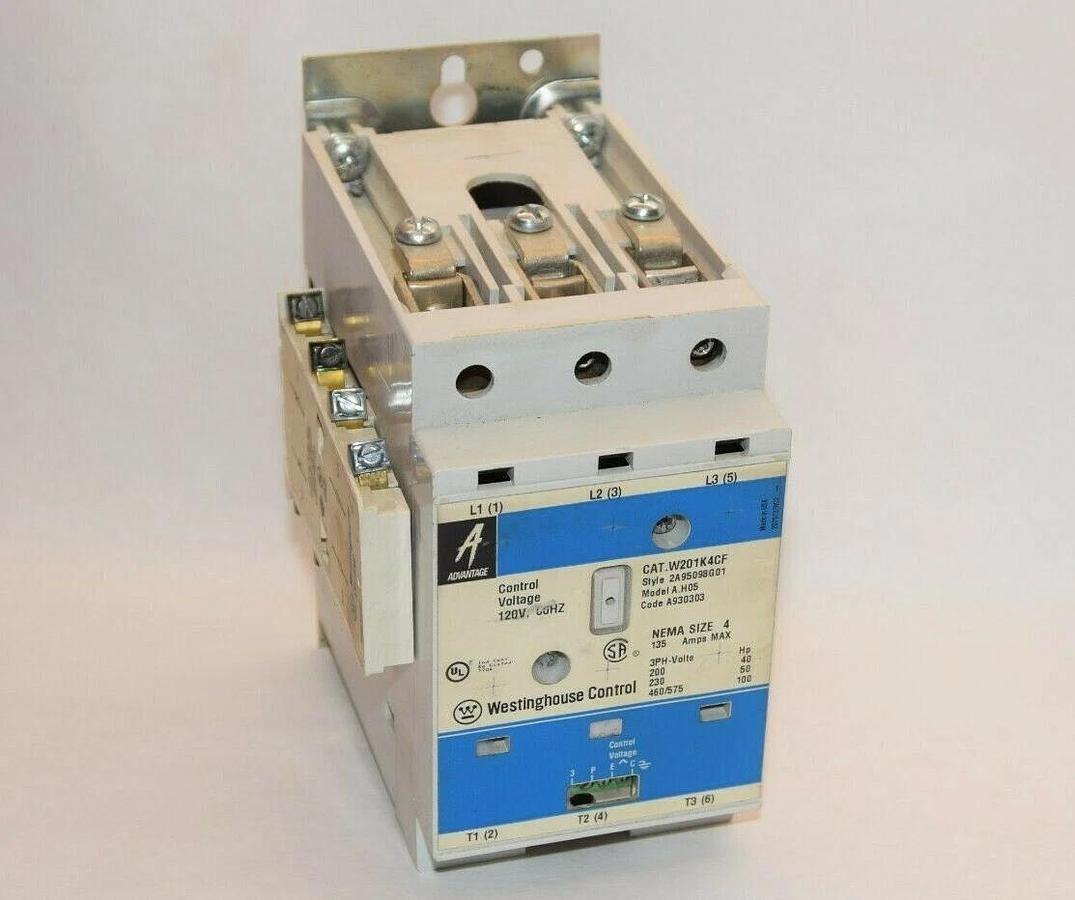 Used WESTINGHOUSE W201K4CF 120 Volt Control Voltage Nema Size 4 135A 460V Contactor