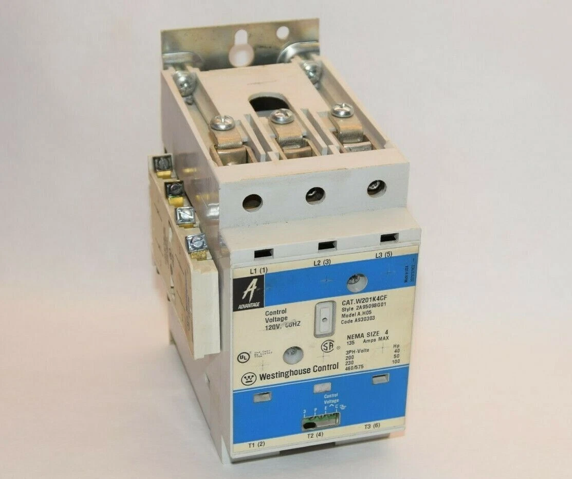 Refurbished WESTINGHOUSE W201K4CF 120v Control Voltage Sz Size 4 135A 460V 3ph Contactor