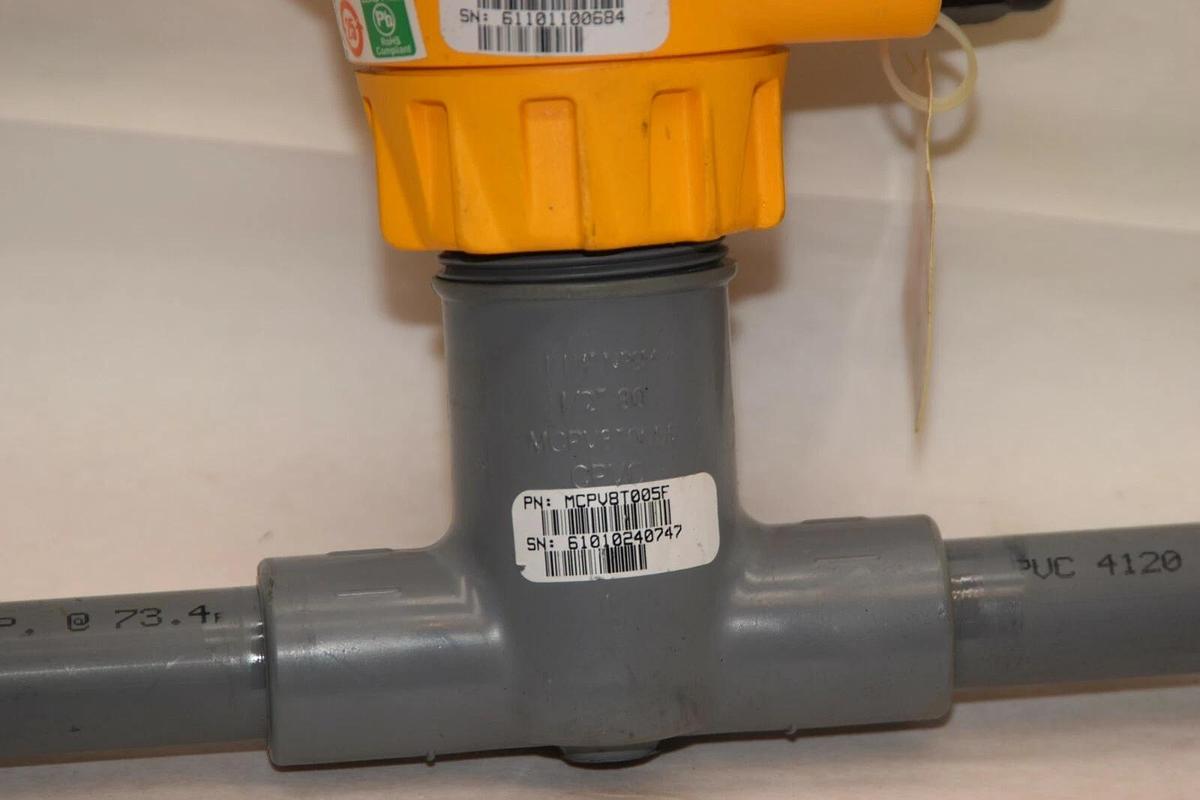 Used GF SIGNET 32551P012-S6 Magmeter Flow Sensor MCPV8T005F 1-1/4"- 1/2" Tee Fitting