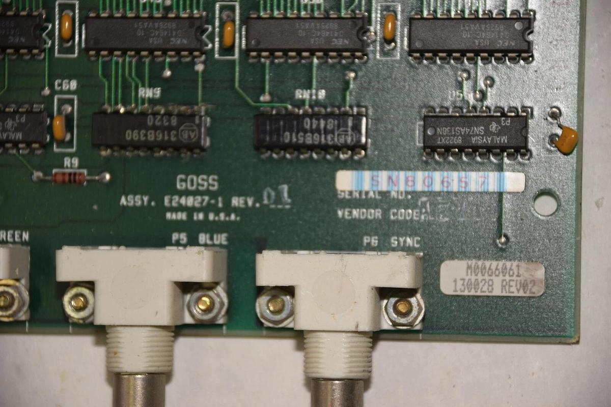 Used GOSS E24027-1 E240271 REV 1 GRAPHIC CONTROLLER VIDEO BOARD