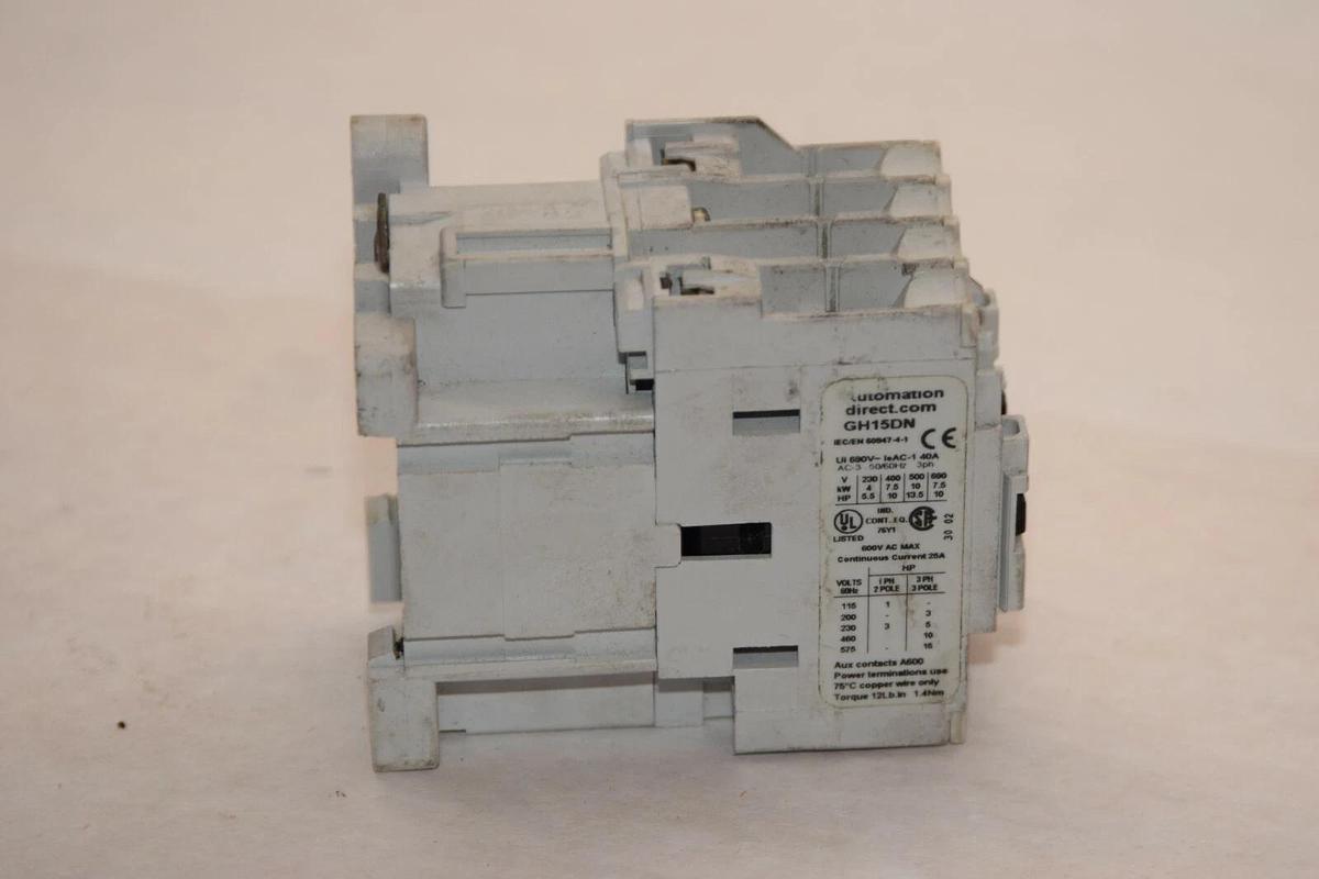 Used AUTOMATION DIRECT GH15DN 40A 110/120V 50/60Hz Coil Contactor