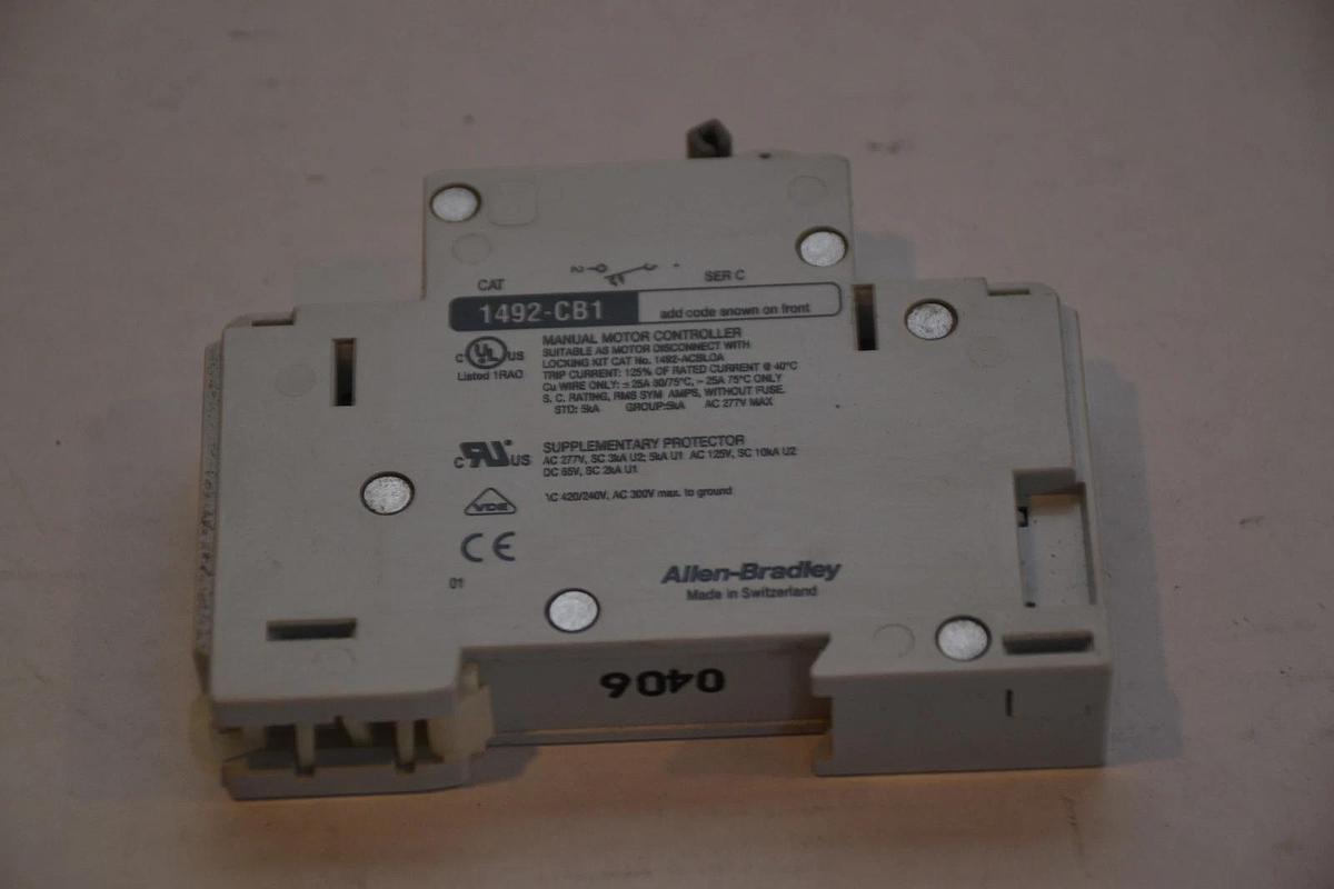 Used Allen Bradley 1492-CB1 H150 H 150 Circuit Breaker 15A 15 Amp 3hp 277vac 1ph