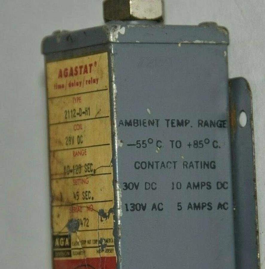(NEW) Agastat 2112-D-H1 2112Dh1 28Vdc 10-120sec Time Delay Relay