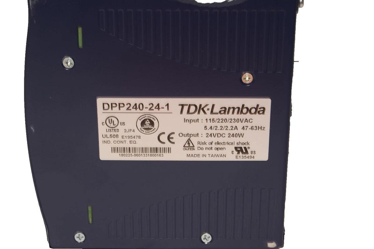 Used TDK-Lambda DPP240-24-1 24Vdc 10A DIN Rail Mount Power Supply