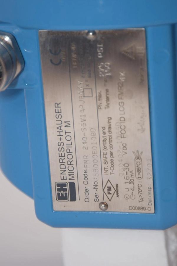 Used ENDRESS + HAUSER Level Radar Micropilot FMR240 FMR240-S5V1APJBA4Y 4" (used)