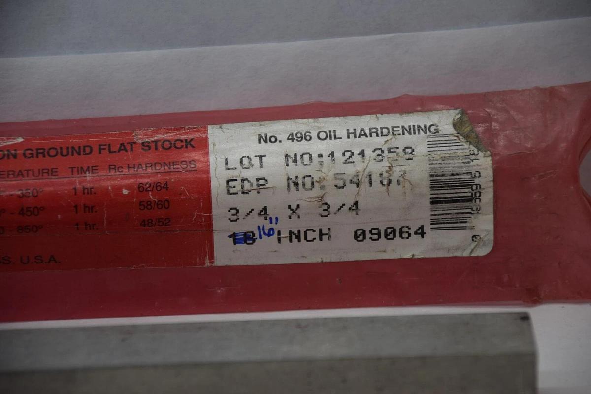 Used STARRETT 496 54187 3/4" x 3/4" x 16" Oil Hardening STEEL Solid Bar Flat Stock