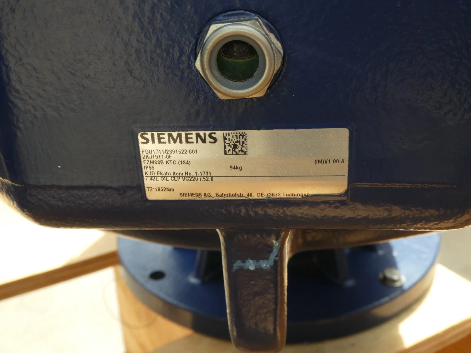 New, Siemens Flat Gearbox 2KJ1911-0F for Ekato 1-1731 2KJ1911-OF Motox
