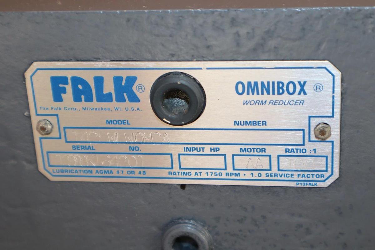Falk Omnibox Worm Speed Reducer Gear Box 1425WLWQM2A 100:1 (New)