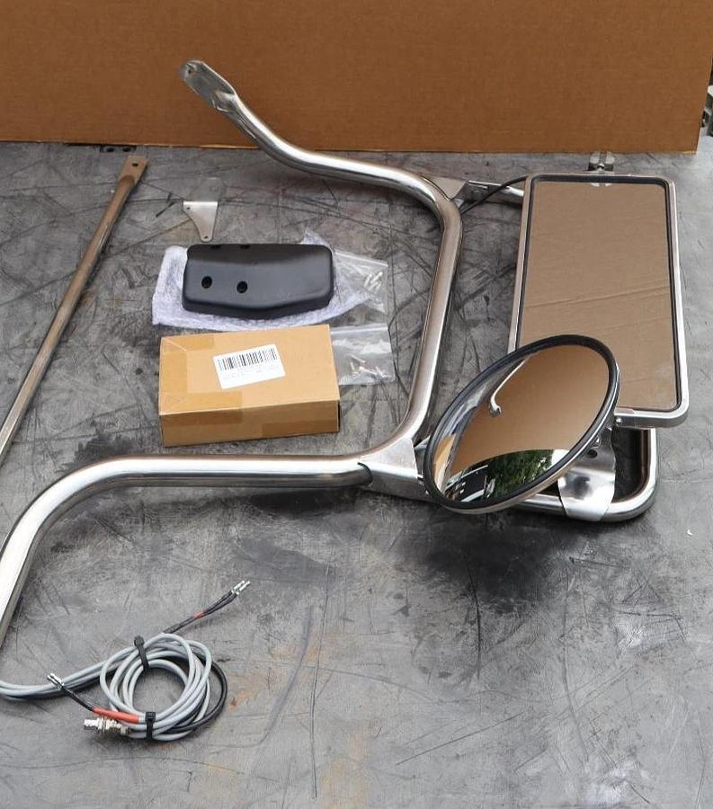 Right Hand Semi Truck Wired Mirror Assembly Cab Door RH Passenger Side (NEW)