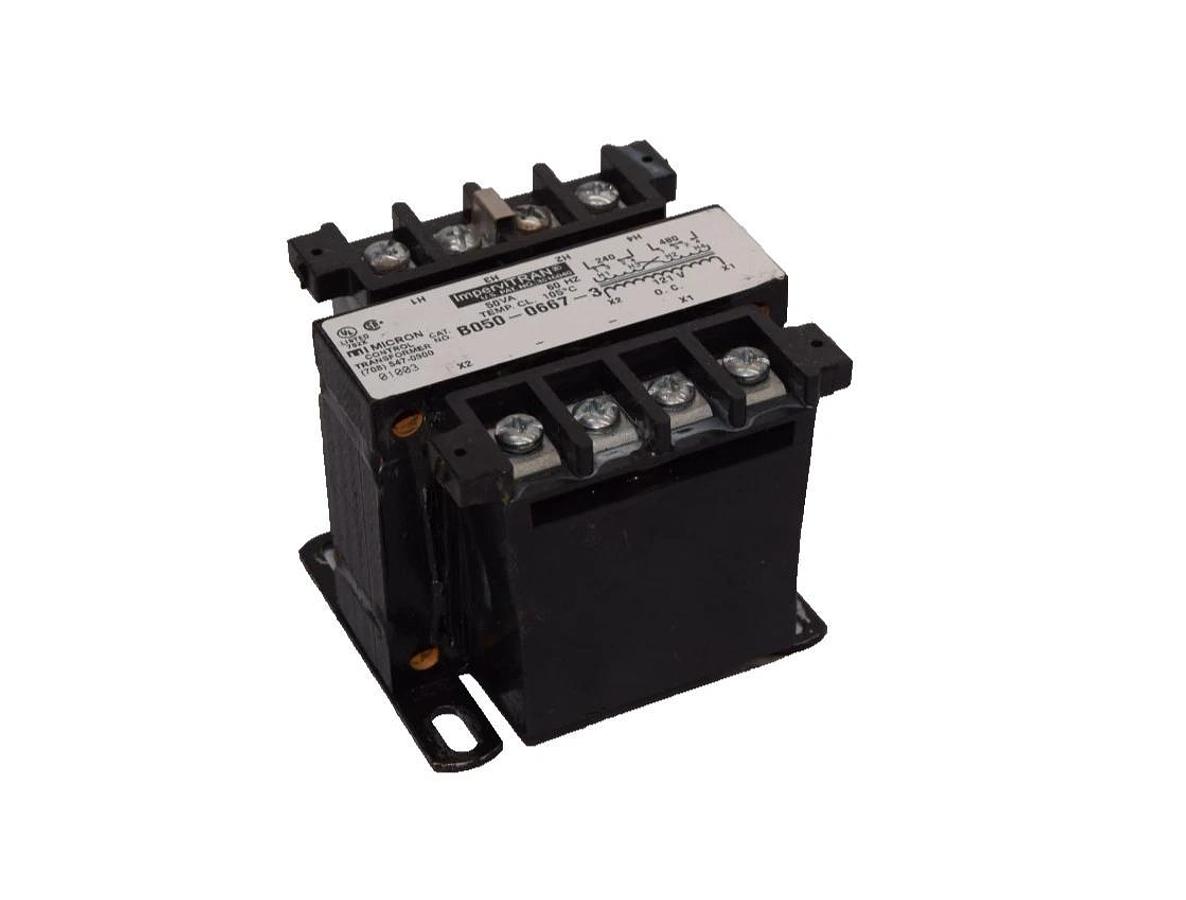 Used Micron B050-0667-3 50Va 60Hz ImperviTran Control Transformer
