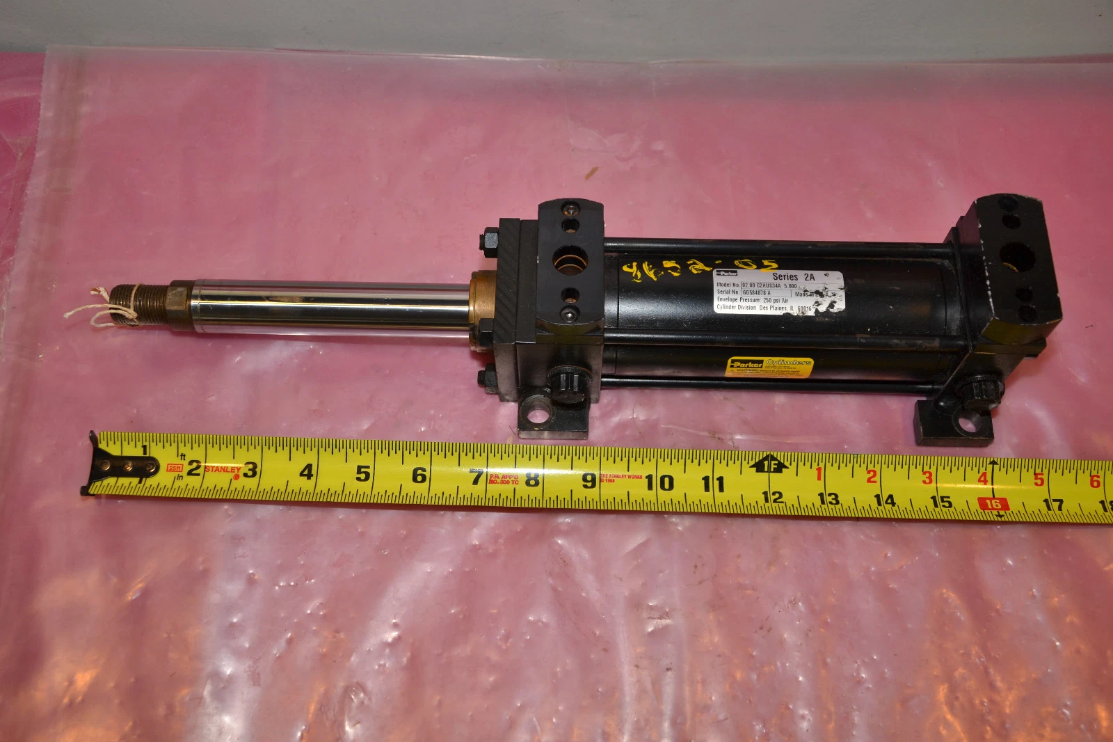 Refurbished PARKER CYLINDER 02.00 C2AUS34A 5.000 02.00C2AUS34A5.000 SER. 2A 250 PSI 250PSI