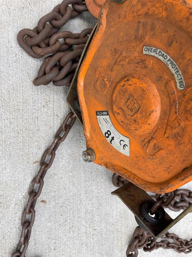 Used Ingersoll Rand Roughneck 8 TON Rigging Hoist W/ 20' LIFT CHAIN HOIST VL2-080 20'