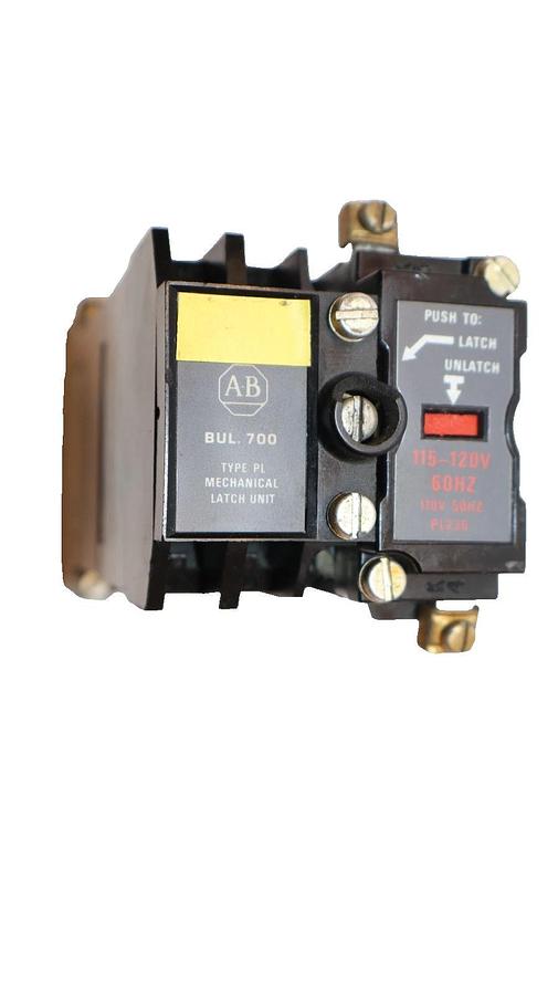 Used Allen Bradley Relay 700-PLLA1 Mechanical Latch Unit 700-P400A1 60A Coil: 120V