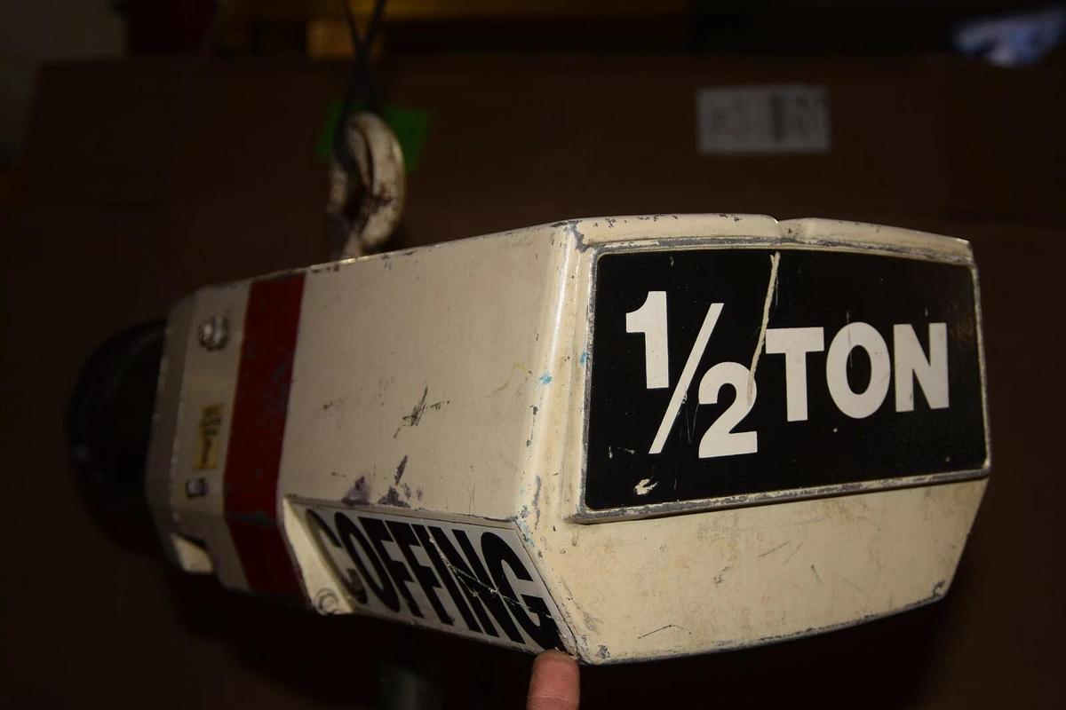 Used Coffing 1/2 Ton Electric Chain Hoist ED10324 15 FT Lift 460v 3ph 1/2T 1000lb