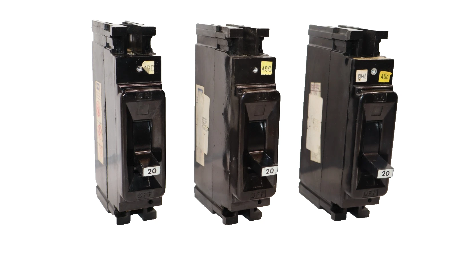 Used United Lab 20A Circuit Breaker 20 Amp 1 Pole NE 113020 NE113020 (Lot of 3)