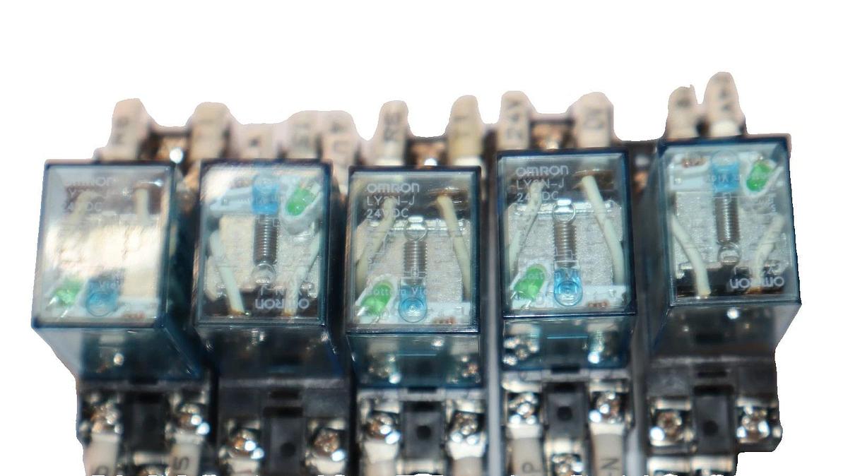 Used Omron LY2N-J , LY2NJ Relay with Base (Lot of 5)
