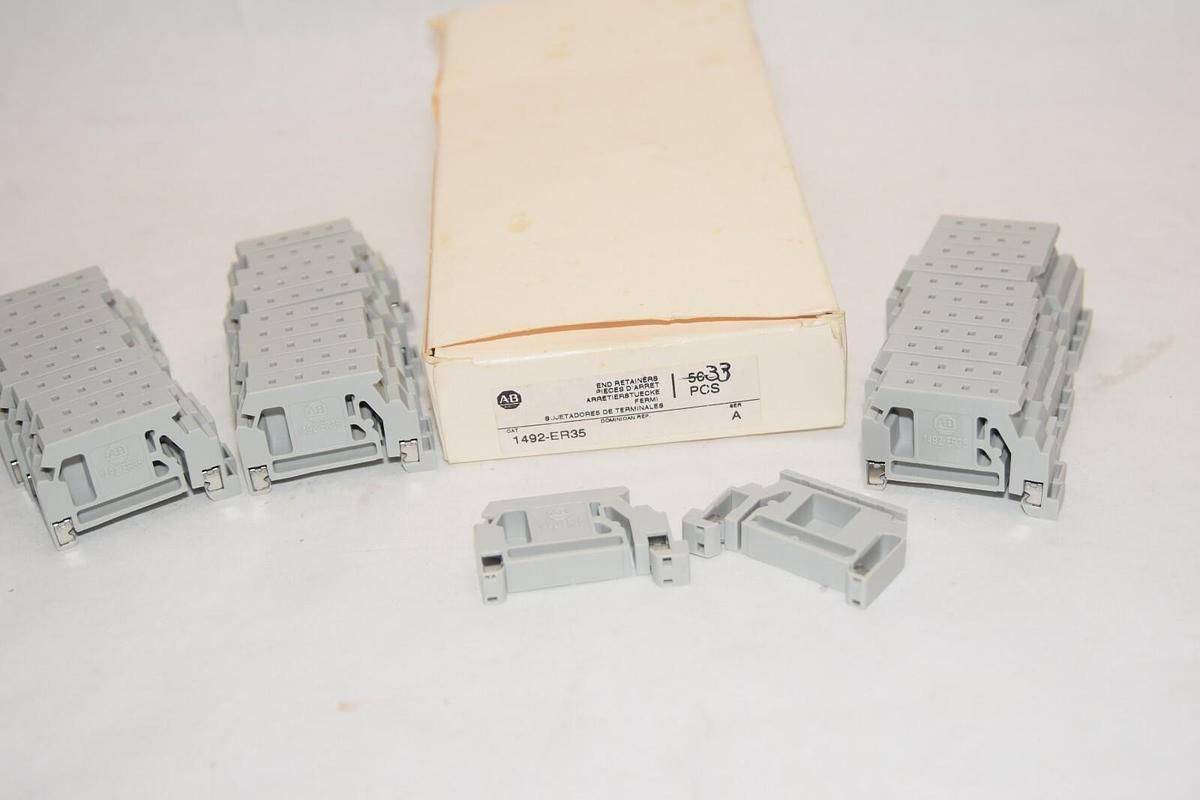 (NEW - Box of 33) ALLEN BRADLEY 1492-ER35 1492ER35 Series A End Retainers