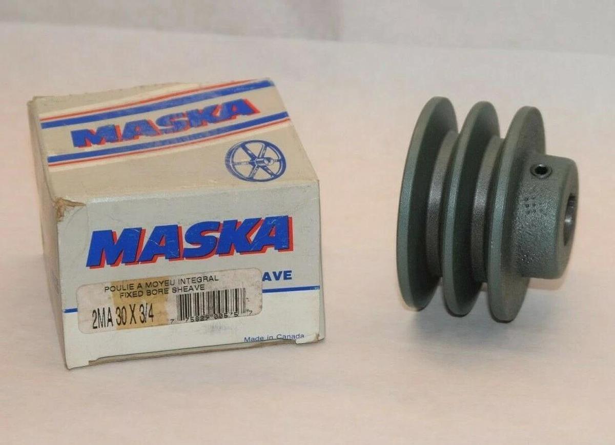 (NEW) MASKA 2MA30X3/4 2MA 30x3/4 3/4" Bore 2 Groove Pulley