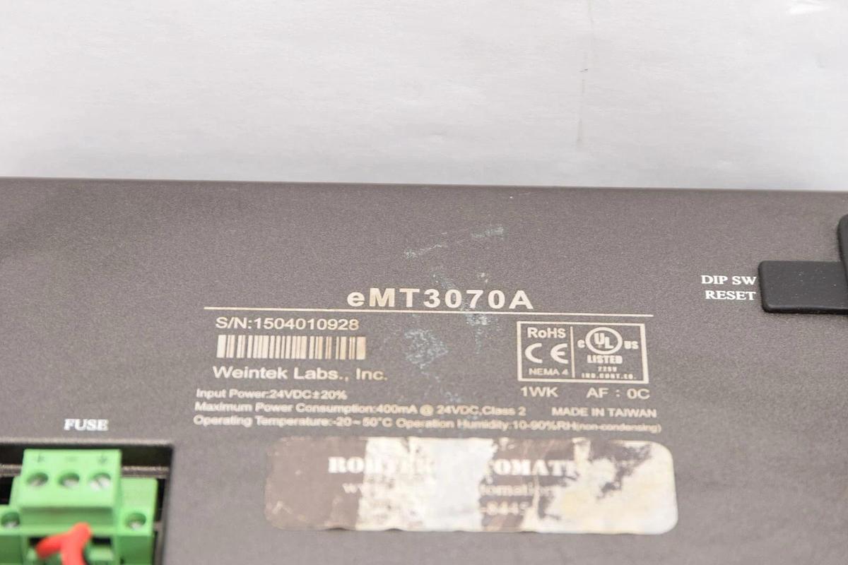 Used WEINTEK EMT3070A 24Vdc PM554-ETH-R Processor Graphic Hmi Panel