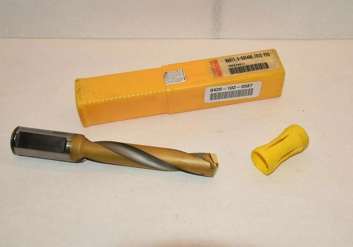 (NEW) SANDVIK RA411.5-5054D0.7812 P20 Carbide Tip Coolant Thru Drill Bit
