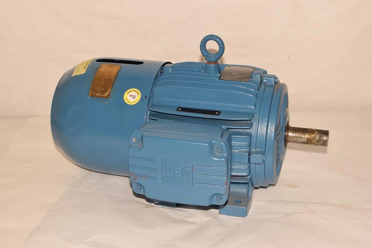 Used WEG Motor 00518EP3EBM184T 5hp 1750rpm 3Ph 208-230/460V w ITORQ Brake BFA458-14N