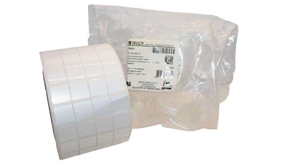 (NEW Approx. 10K) BRADY THT-50-423-10 , THT5042310 , Y34531 Harsh Enviro. Label