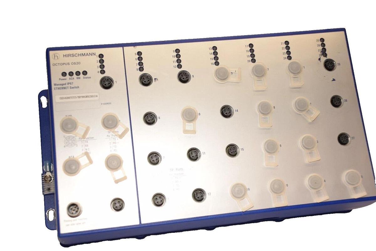 Used HIRSCHMANN Octopus OS20 28 Port Ethernet Switch OS20-002800T5T5T5-TBBY999GMSE3S