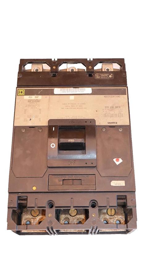 Used Square D Breaker MHP36450MT 450 AMP 600V  450A Magnetic Trip Adjustment