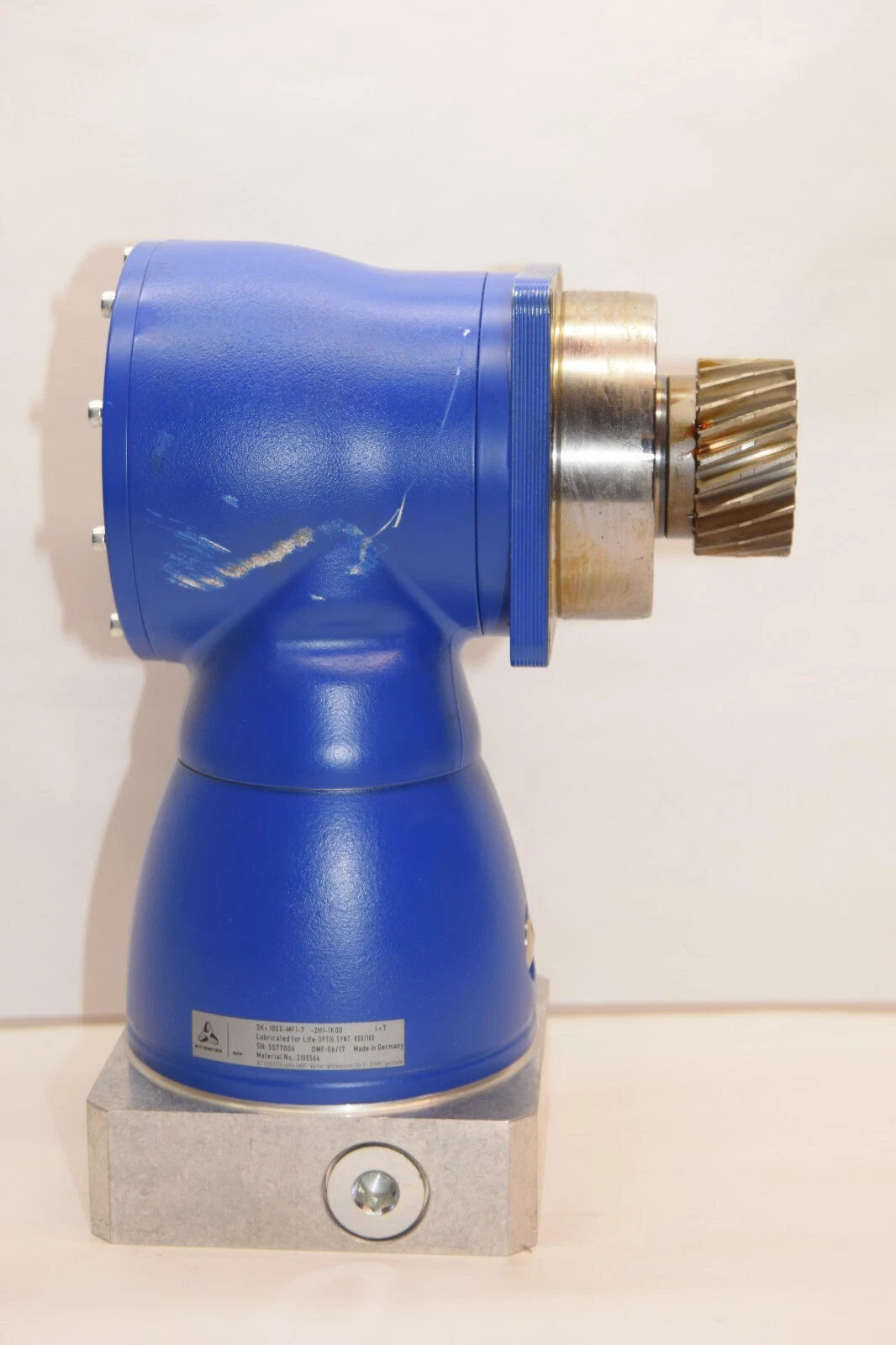 (NEW) WITTENSTEIN SK+100X-MF1-7-2H1-1K00 Right Angle Gear Reducer