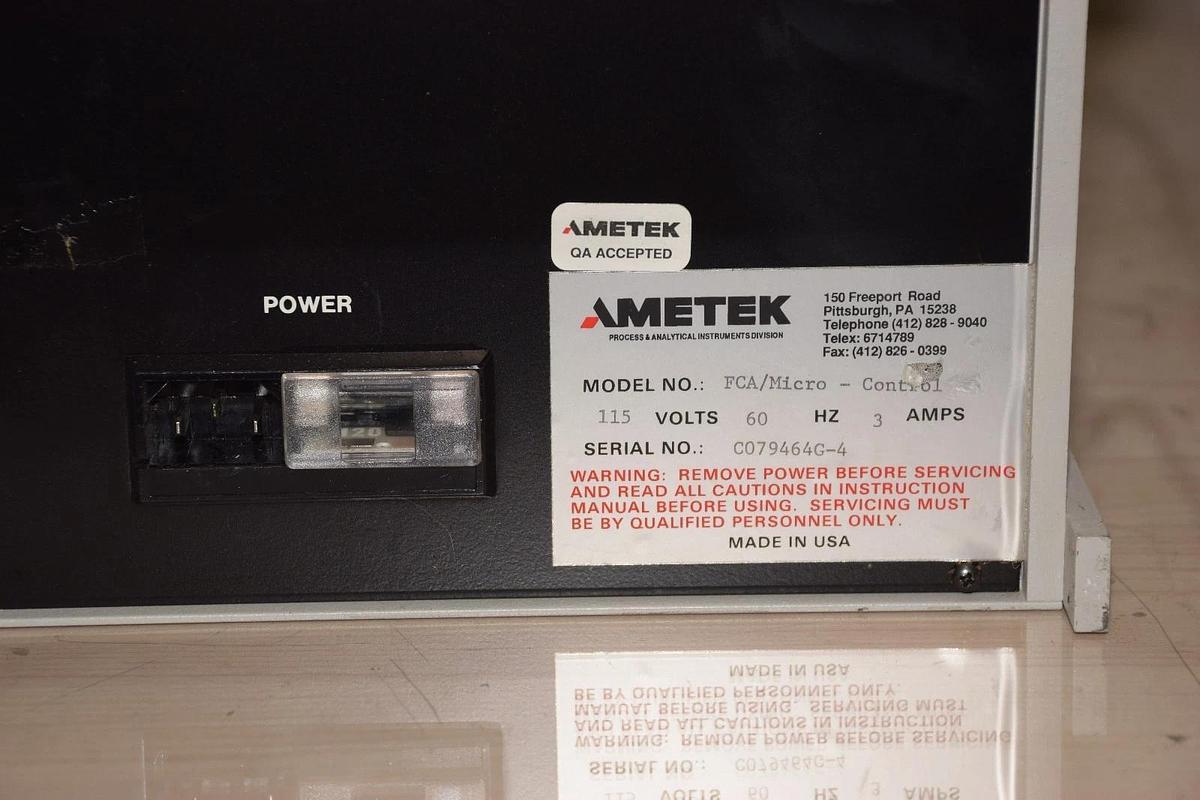 Used Ametek FCA/Micro - Control Thermox Flue Gas Monitor, FCA Micro