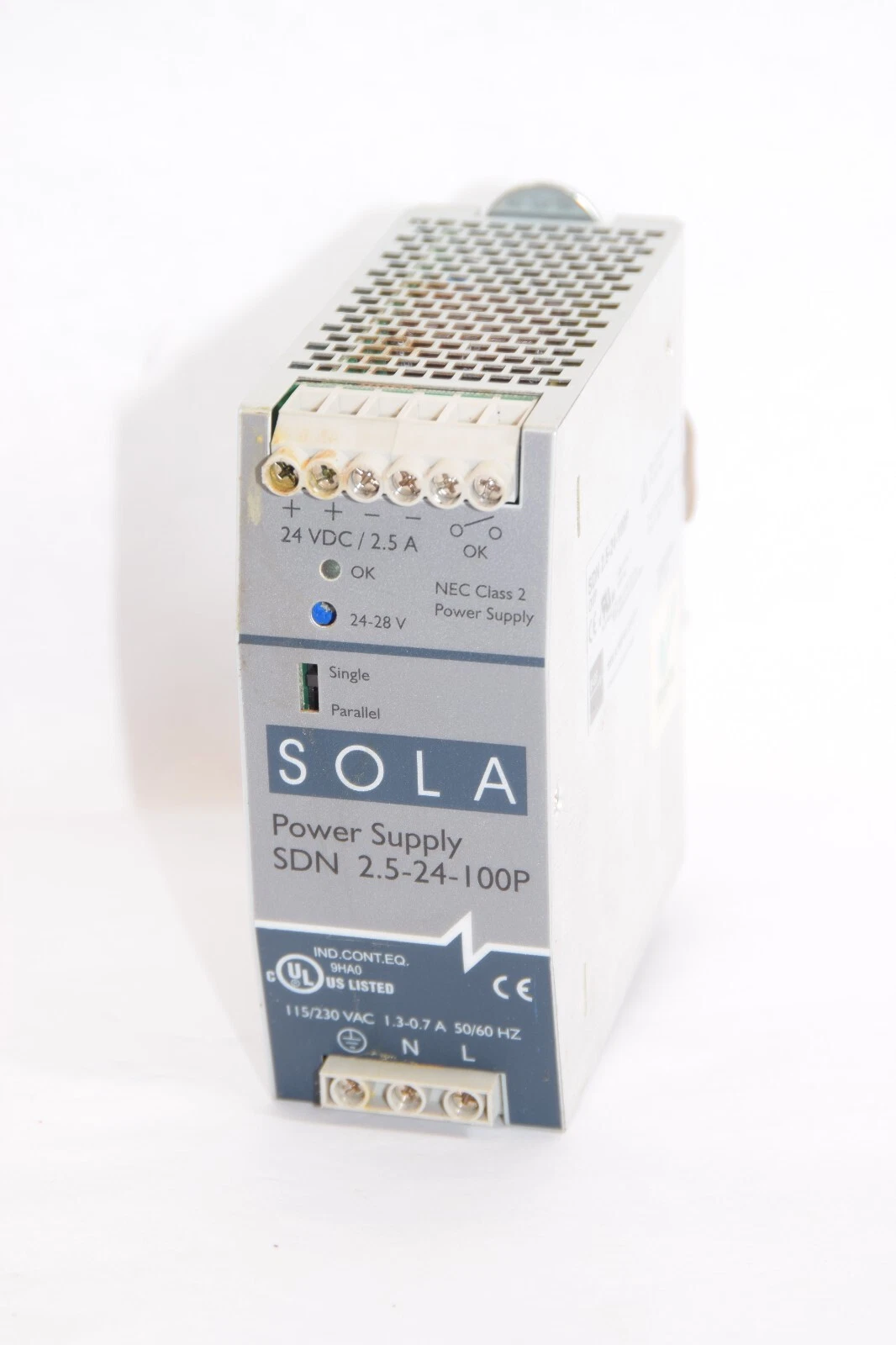 Used SOLA Power Supply SDN 2.5-24-100P 115/230Vac 1.3-0.7A 50/60Hz SDN2.524100P