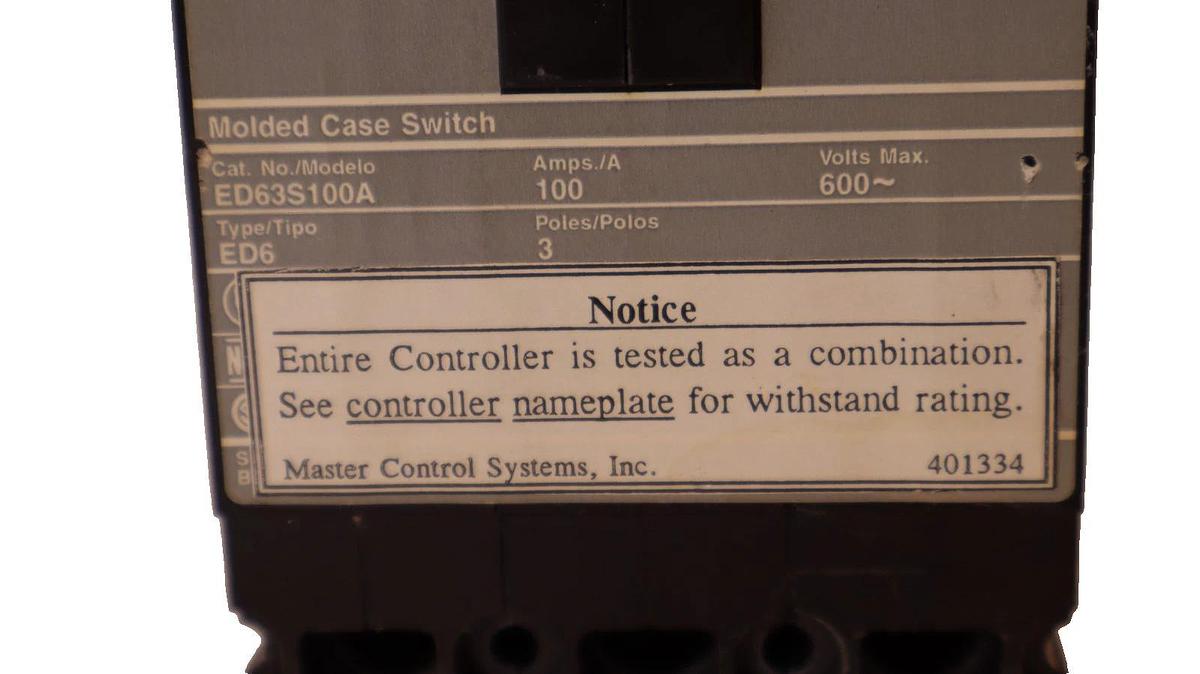 Used SIEMENS ED63S100A 100A 3P Molded Case Switch Circuit Breaker