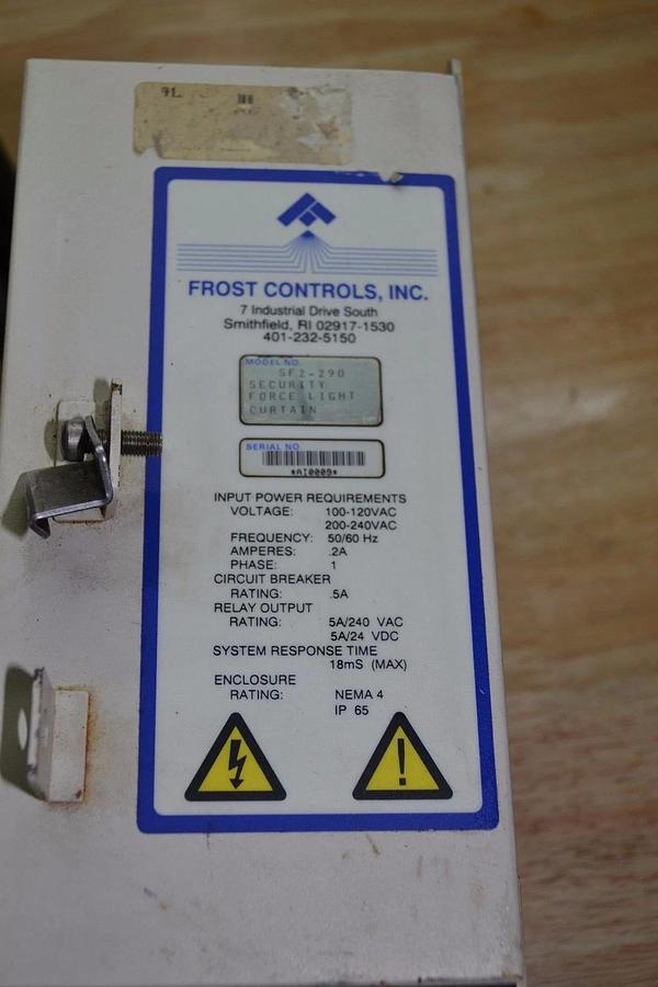 Used Frost Controls Security Force Light Curtain SF2-290 100-120v 200-240v