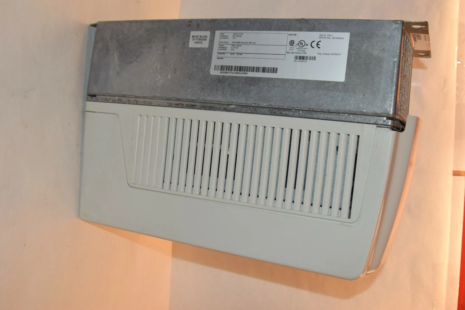 Used ABB 25HP VFD AC Drive 380-500v 3ph ACS800-ITTU1-0025-5+P901 ACS800 18.5 Kw