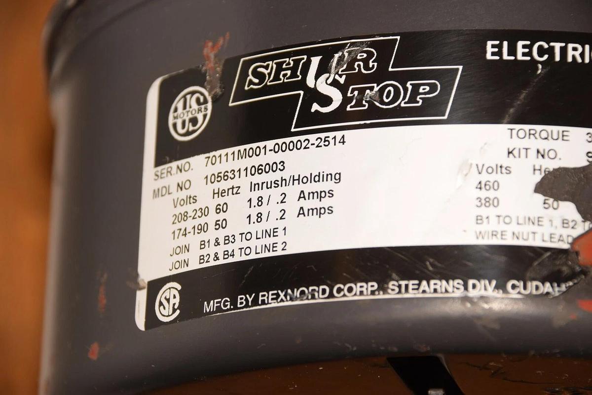 U.S. Motors U1P2DFC 1hp 208-230/460 1800 RPM Shur Stop Brake 105631106003 (New)