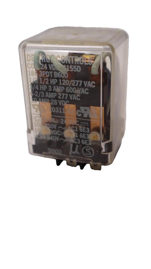 Used DELTROL CONTROLS 166 3PDT B600 , 1663PDTB600 S155D 24Vdc Coil Relay
