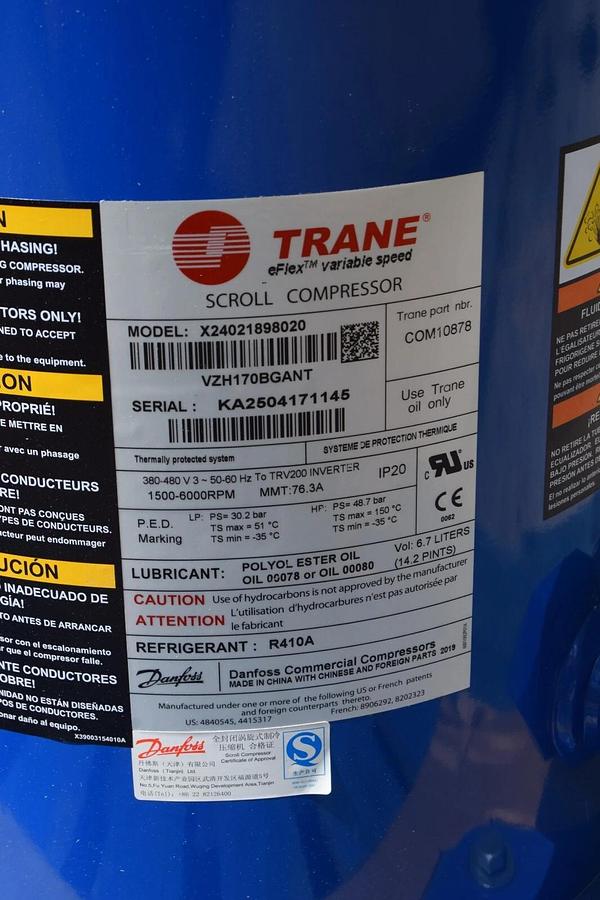 Trane Danfoss eFlex Variable Speed Scroll Compressor COM10878 380-480v NEW