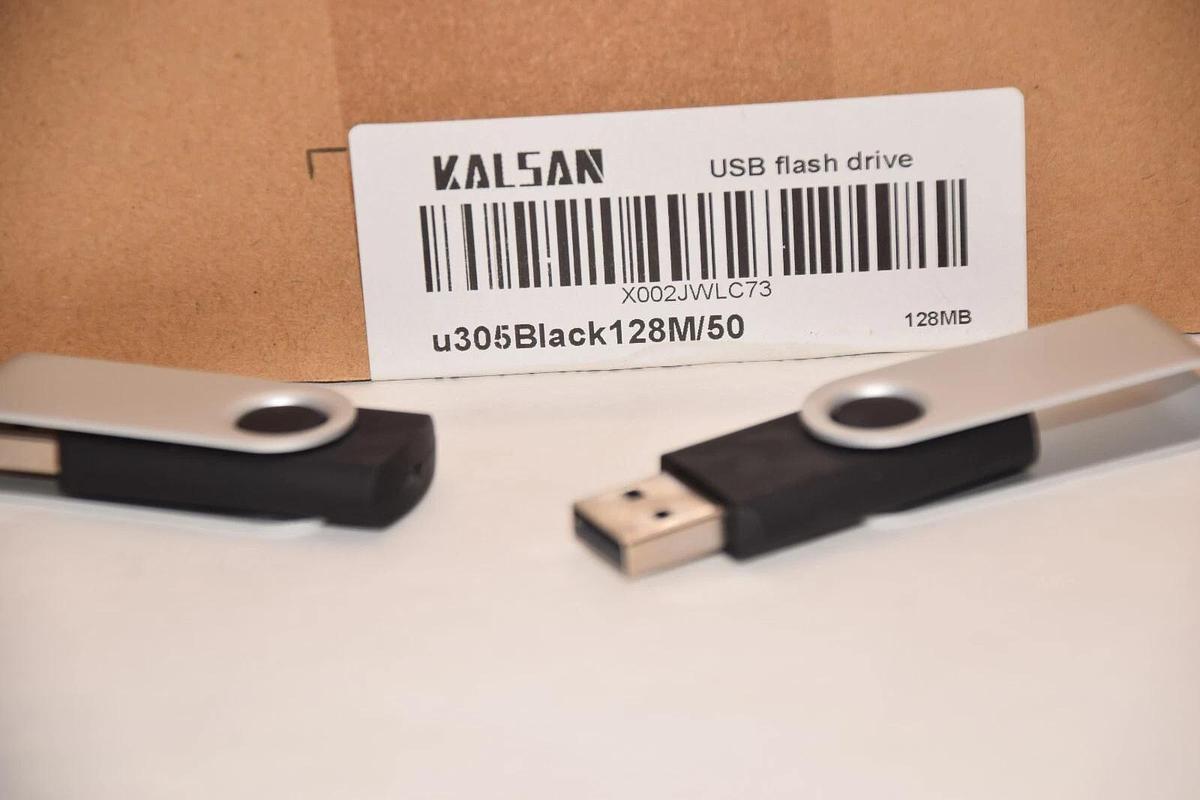 (Box Pack of 50) KALSAN U305 Black 128Mb 128 mb USB Flash Drive NEW