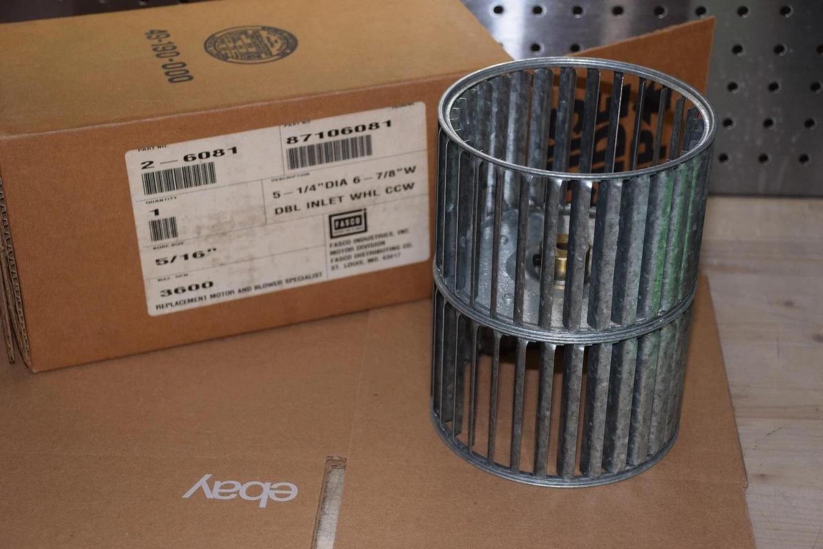 Fasco DBL Galvanized Blower Wheel 2-6081 87106081 5-1/4" D 6-7/8" W 5/16" B NEW