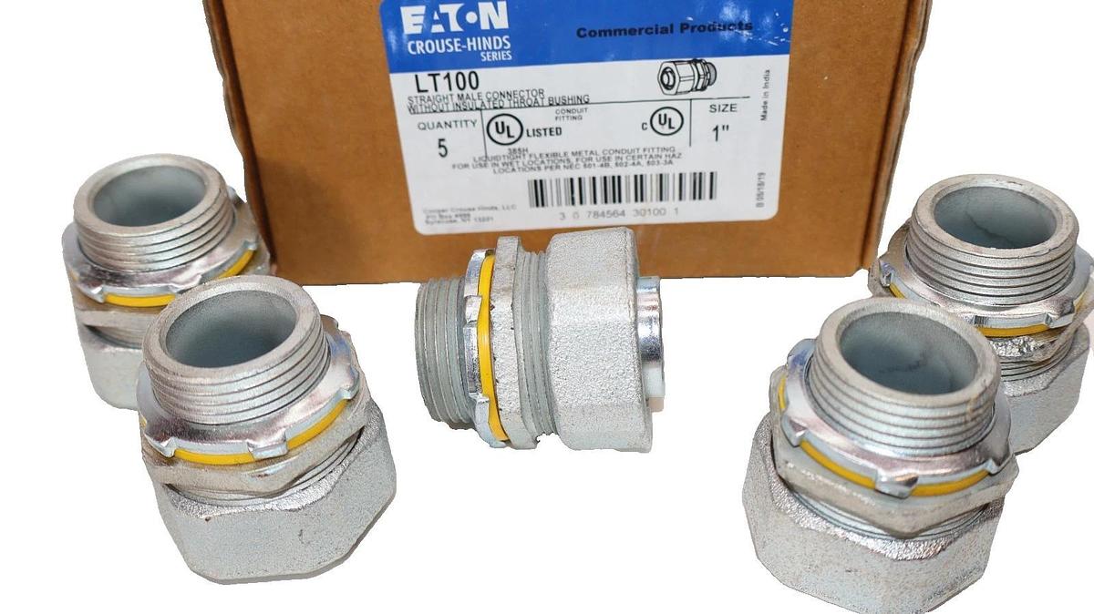 Eaton LT100 1" Liquidtight Flexible Metal Conduit Fitting (New - Box of 5)