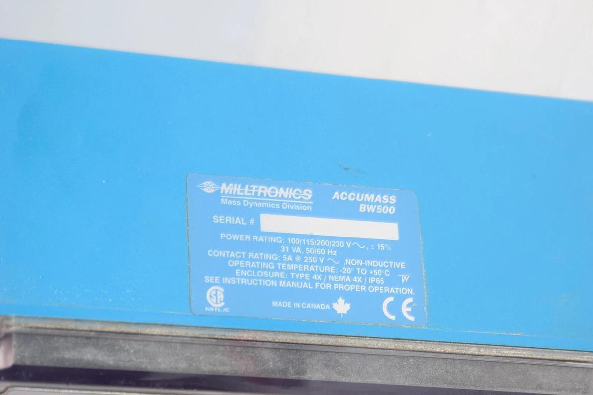 Used MILLTRONICS BW500 24751504-06 100/115/200/230V Accumass Control Module