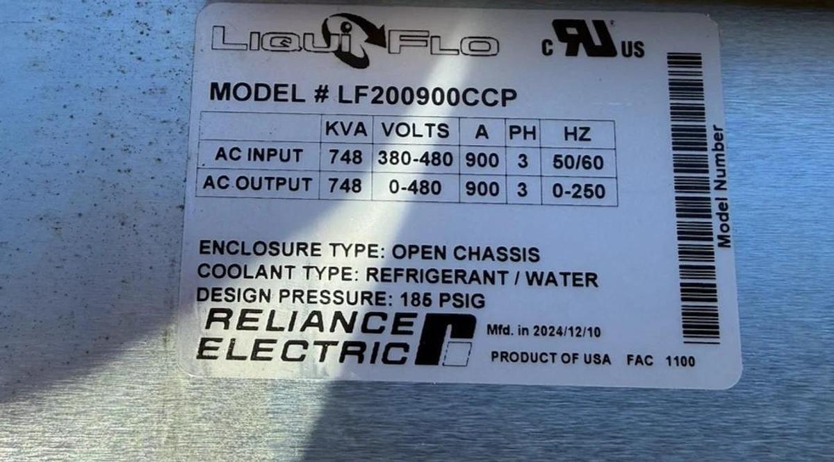 Allen Bradley Reliance LF200900CCP LiquiFlo Liquid Cooled AC Drive mtf. 2024 NEW