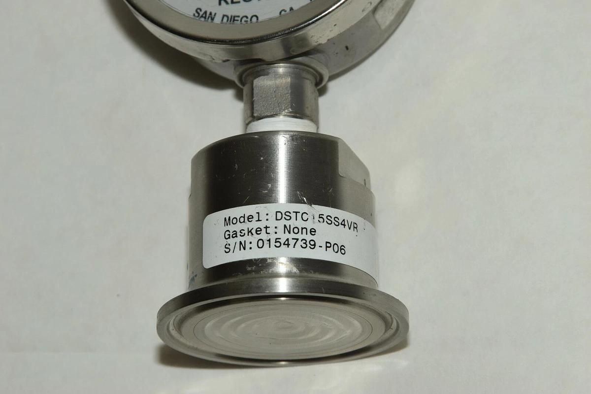 Used REOTEMP DSTC15SS4VR DA-PU1 -30 to 160psi 2.5" Face Triclamp Pressure Gauge