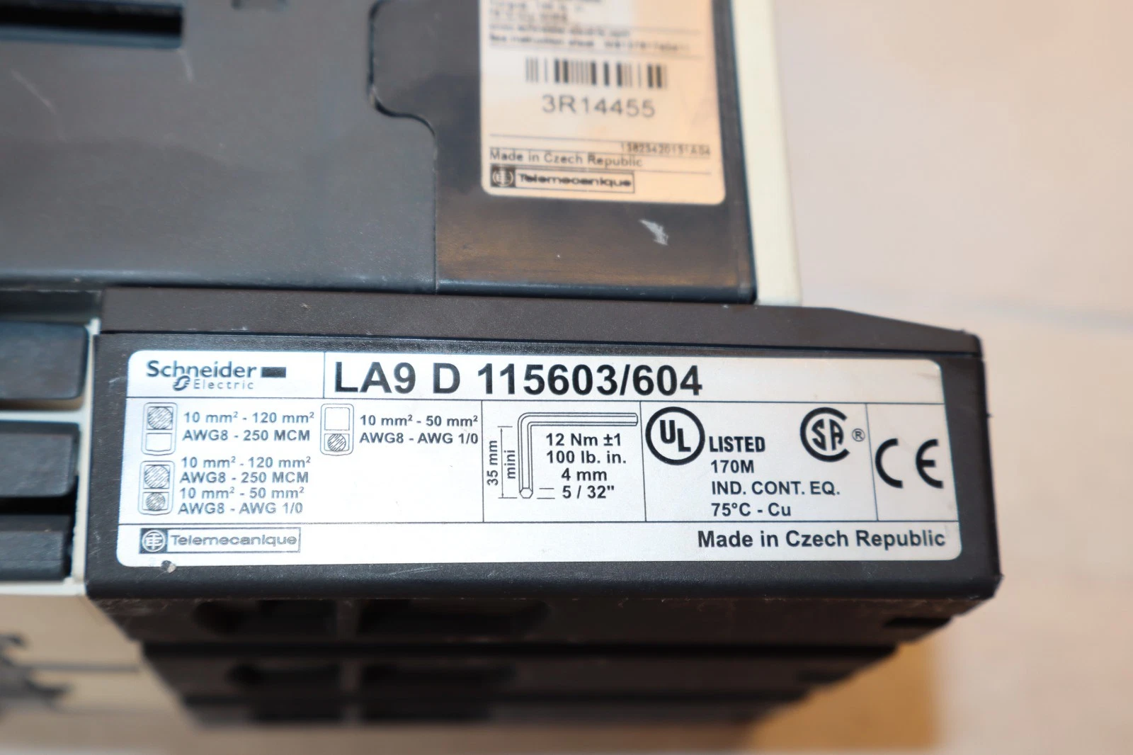Schneider Contactor LC1D115 1000V 120V coil 250A 3ph (New)