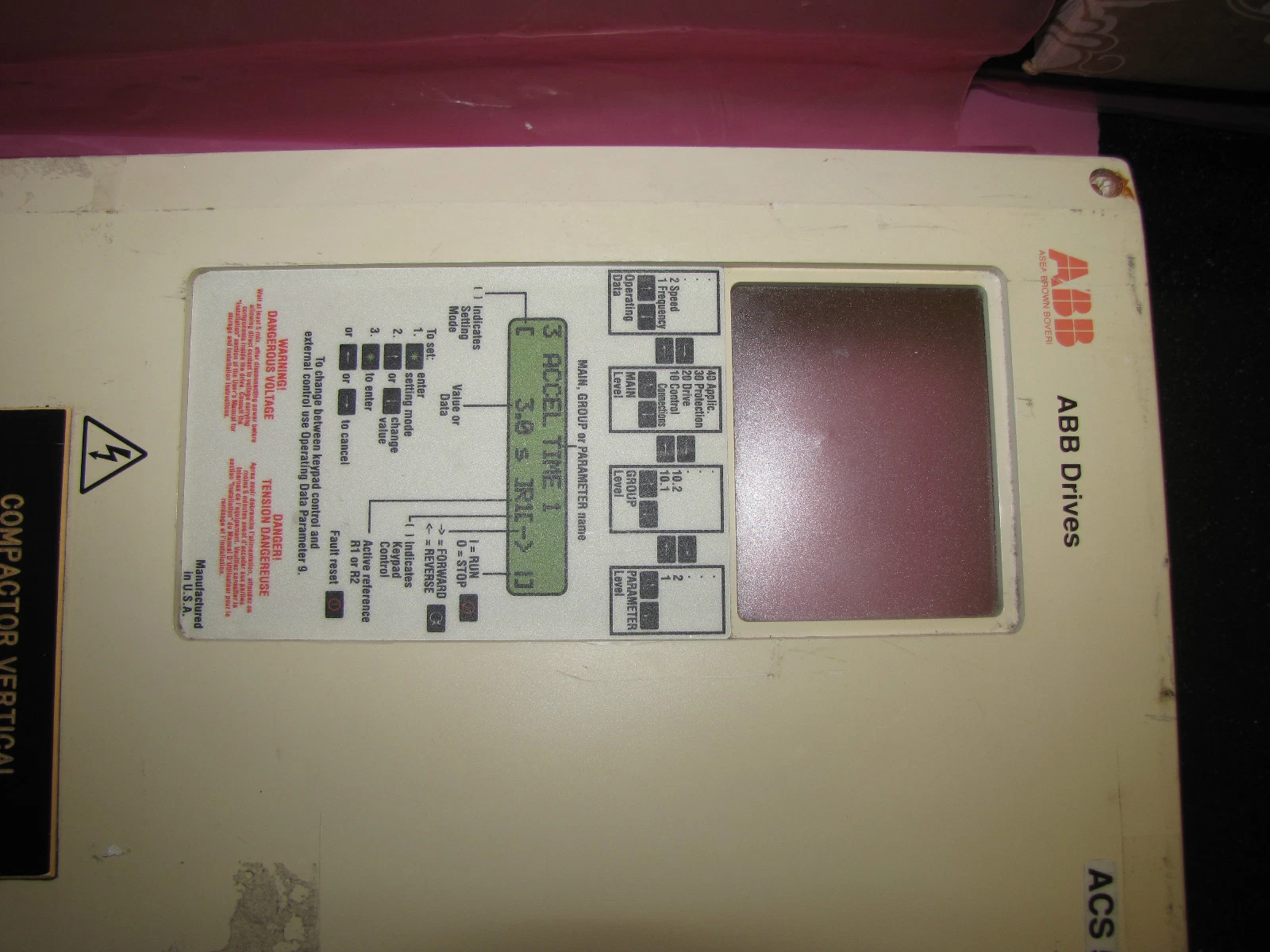 Used ABB Drive Front Cover for ACS500 Drive ACS 500 11 1/4" X 17 5/8" x 6"