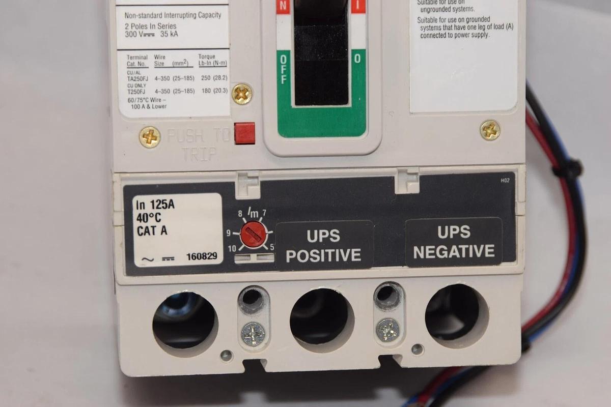 CUTLER HAMMER EATON JGEDC3250NN J250E-DC 250A w/ 125A Trip Breaker New Takeout