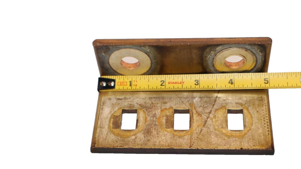 Used 5" x 2-1/2" x 1/4" Copper L Buss Bar Buss Plate